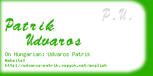 patrik udvaros business card